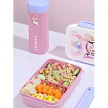 便当盒+零食盒 - 超薄设计，轻松放入午餐包！| PP5材质，防漏，双隔层设计，可收纳餐具和水瓶 - 非常适合学生上学、成人办公午餐和休闲野餐 - 彩色 - 查看 4
