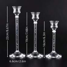 3pcs Acrylic Candle Holders, Vintage Tall Set, Suitable For Wedding Decor, Home Living Room, Dining Table Centerpiece, Romantic Dinner, Christmas & Halloween Decoration (Candles Not Included) - Multicolor - View 9
