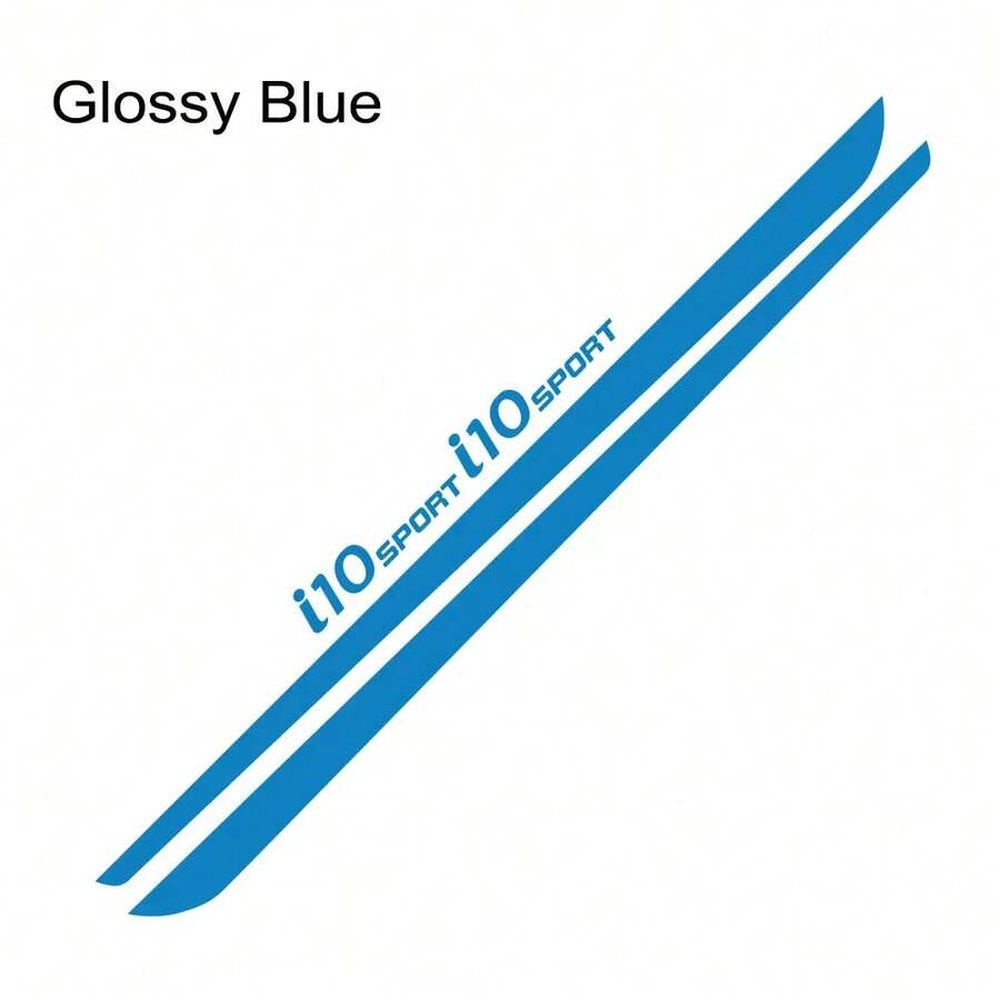 4pcs Car Side Body Line Stickers For I10 Tuning Accessories Sport Graphics Vinyl Film Decals - Glossy Blue - 查看 1