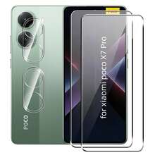 小米 Poco X7 Pro/Poco X6 Pro 四件套：2 片 9H 钢化玻璃屏幕保护膜 + 2 片钢化玻璃摄像头镜头保护膜，防刮花，高清 3D 透亮，触控灵敏，精准贴合，易于安装，持久保护您的智能手机。 - 無色 - 查看 2