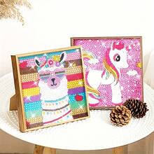 1 pieza Kit de pintura de diamantes 5D, Juego de arte de diamantes con rhinestones de colores, Juego de arte de pintura de diamantes de animales de dibujos animados de perforación completa adecuado para principiantes adultos, amigos, manualidades con gemas DIY, decoración de diamantes para paredes del hogar
