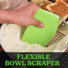 5件套柔性塑料面团刮刀套装，适用于烘焙面包、蛋糕面团、翻糖、糖霜（白色、绿色、橙色、蓝色、粉色） - 彩色 - 查看 3