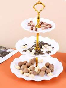 1pc Plastic Tray, Multifunctional Household Kitchen, Dining Room, Living Room Food Container Tray, Suitable For Holding Plates, Dishes, Teaware, Candies, Breads, Also Applicable For Weddings, Parties, Gifts, Birthdays, Christmas, Patios - Red - View 3