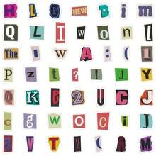 200PCS Retro English Letters Stickers Aesthetic Vinyl Stickers Decals Scrapbook, Journaling, Laptop, Bumper, Skateboard, Bottles, Computer, Phone Back To School - 多色的 - 查看 5