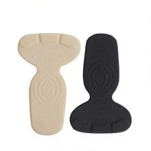 Women's O-Shaped 2-In-1 Thick Anti-Slip Gel Heel Pads, Self-Adhesive Heel Cushion Shock Absorbing T-Shaped Stickers - Black - View 2