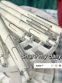 20支/10支装凝胶笔，白色笔杆，按动式圆珠笔，0.5毫米笔尖，黑色墨水，速干，书写流畅，适用于学校、商务、文件、办公、日记、写作、笔记，适合学生、上班族、教师，是学校用品、文具和学习用品的理想之选。 - 彩色 - 查看 6