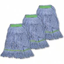 Super Clean Planet Heavy Duty Mop Head Refill 3-Pack Industrial Blue Cotton Looped-End Wet Mop Heads For General Commercial Janitorial And Floor Cleaning - Màu xanh lam - Xem 2