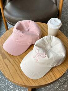 Y2K Butterfly Embroidered Baseball Cap - Adjustable Dad Hat, Unisex Kids, Cute Retro Sun Protection Trucker Cap - Pink - View 2