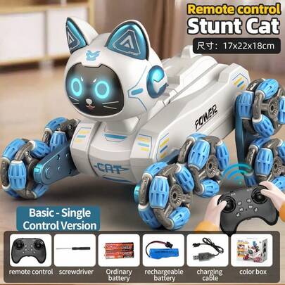 Remote Control Robotic Cat Christmas Gifts RC Interactive Intelligent Walking Dancing Programmable Robot Puppy Toy Electronic Pets With Light And Sound For Kids Age 6, 7, 8, 9, 10 And Up Years Old  Gift For The Kids
