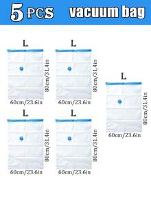 8-Piece Set/1 Vacuum Compression Bag, Travel Storage Bag, Clothing Storage Bag, Household Luggage Bag, Reusable Vacuum Compression Bag That Saves 80% Space, Suitable For Coats, Shirts, Quilts, Pants, Home, Dormitory, Wall Cabinets, Wardrobes, Bedrooms, Bathrooms, Travel Accessories, Home Storage, Back To School Season - Multicolor - View 24