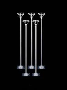 5/10Set Balloon Stand Kits Balloon Sticks With Self-Stick Base Desktop Balloon Stand For Wedding Birthday Christmas And Halloween Party Decoration