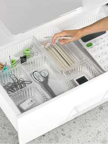20pcs Multi-Functional Transparent Storage Boxes Feature A Luxurious Style And Drawer-Style Dividers, Making Them Ideal For A Woman's Vanity. They Can Be Used To Store Cosmetics, Skincare Products, Lipsticks And Makeup Brushes, Perfumes, Eyeshadows, And Face Masks. They Also Make Great Gifts.(Cosmetic Storage Box, Vanity, Storage, Organizer, Jewelry Box, Jewelry Organizer, Storage Container, Dressing Table, Room Decor, Jeweler, Storage Box) - Multicolor - View 5