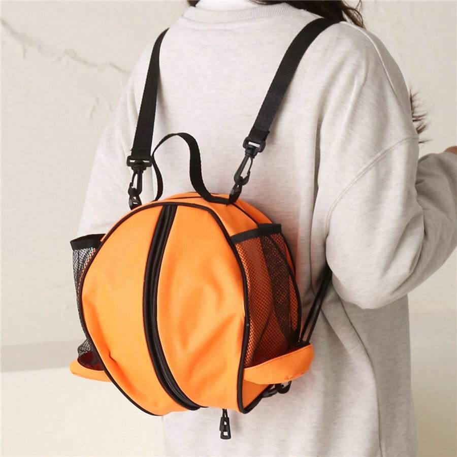 7# Basketball Bag, Portable Basketball Storage Bag Suitable For 6#, 5# Basketballs And Footballs, Handheld Or Backpack - Multicolor - View 1