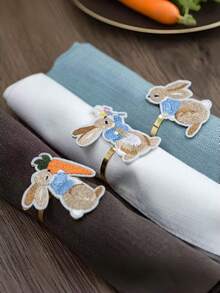 Bộ 18/12/6/3/1 chiếc vòng giữ khăn ăn hình thỏ Phục Sinh, giá đỡ khăn ăn ngày lễ, gang màu trơn, hoàn hảo cho các bữa tiệc Phục Sinh, sinh nhật, nhà nông thôn, đám cưới, nhà hàng, khách sạn, Ngày lễ tình nhân, tiệc chiêu đãi, trang trí bàn tiệc buffet, đồ dùng cho bữa tiệc Phục Sinh. - Nhiều màu - Xem 18