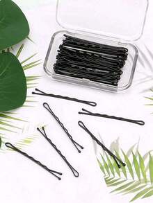 20/50/100 piezas Juego de Pinzas para el Cabello Negras de 2 Pulgadas, Fabricadas con Material de Aleación de Hierro Duradero, Sujetan Firmemente el Cabello. Adecuadas para Ir al Trabajo, la Escuela y Otros Escenarios Diarios. Viene con Caja de Almacenamiento Transparente, Simple y Práctico, Creando un Peinado Ordenado para Buscadores Minimalistas. - Multicolor - Ver 5