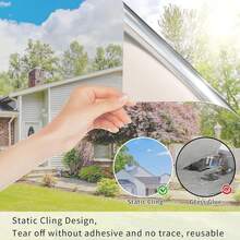 1 Roll Privacy & Solar Control Window Film With One-Way Visibility, Anti-Glare & Heat Insulation. Features Static Cling For Easy Installation, Durable PVC Material, Suitable For Office, Home, Car, And Bathroom Windows. - Multicolor - View 4