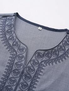 Tobe Masculino, Estilo Marroquino, Bordado, Tobe Masculino Islâmico Folgado, Adequado para Todas as Estações, Tobe Masculino para Festas de Feriados e Presentes de Ramadã