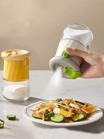 1pc Measured Salt Jar Spice Box Glass Kitchen Seasoning Jar Moisture-Proof Sealed Spice Jar Household Salt Jar Seasoning Bottle