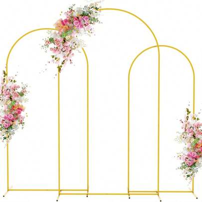 1 Set, Kit de Arco Rectangular Redondeado de Metal, Adecuado para Cumpleaños, Boda, Despedida de Soltera, Graduación, Aniversario, Bautizo, Arco Floral, Exterior y Jardín, Fiesta Temática, Telón de Fondo, Decoración Navideña para el Hogar y Jardinería