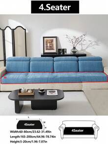 1件装弹力沙发套，防滑全覆盖沙发座套，四季皆宜，加厚面料，可机洗，防尘，宠物友好，装饰性沙发保护套，可调节尺寸，适用于转角沙发，可用于卧室、办公室、客厅组合以及L型沙发，另有1/2/3/4座套可选。 - 藍色 - 查看 18