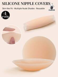 1 Pair Of Reusable Silicone Nipple Covers – Invisible Self-Adhesive Breast Pads, Washable, Suitable For Backless Dresses, Wedding And Party Outfits. - Multicolor - View 13