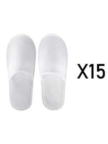 15Pairs Disposable Slippers For Guests,Bulk Slippers For Hotel,Spa,Travel,Shoeless Home,Spa Slippers With Pouch,Non-Slip( Slippers For Guests