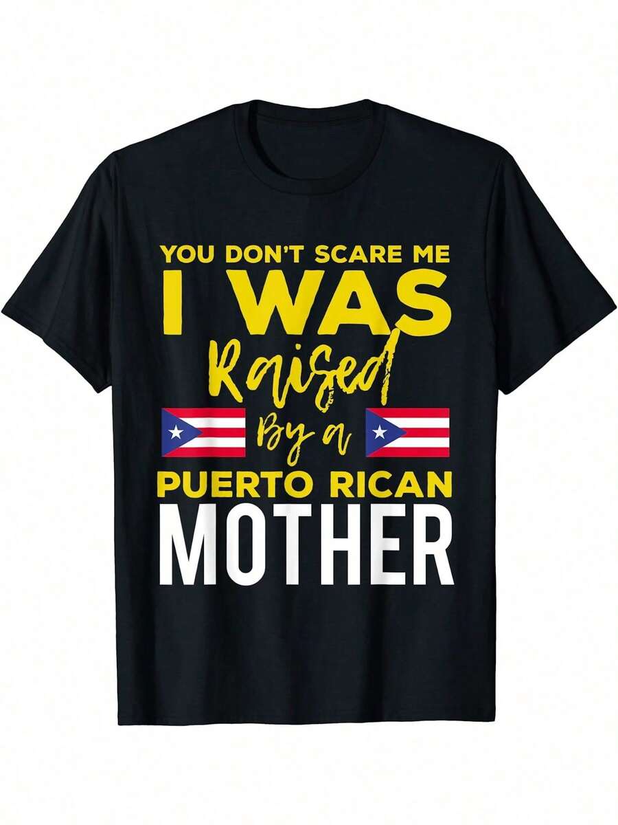 Camiseta de Orgullo de Puerto Rico con Citas de Chistes Puertorriqueños - Negro - Ver 1