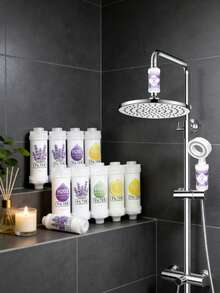 1个薰衣草香氛淋浴过滤器，淋浴喷头预过滤器，除氯软水器淋浴喷头过滤器，适用于90%的淋浴喷头和水龙头，安装简便，便于携带旅行 - 彩色 - 查看 2