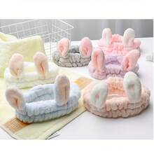 1 Cute Bunny Headband For Washing Face, Makeup, Mask, Hair Tie, Hair Organizer, Keep Your Hair Tidy - 粉色 - 查看 2