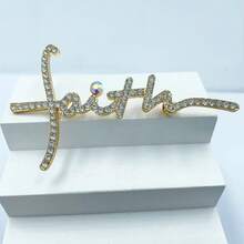 1pc Fashionable Letter Faith Cross Brooch, Unisex Pin For Clothing, Bags And Accessories Pins - brooch - View 7