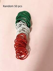 50 bunte Kinder Schmetterling Haargummis, einfache festliche elastische Stirnbänder, rot, Kinder Haaraccessoire Geschenkset, geeignet für Mädchen Pferdeschwänze und Zöpfe, perfekt für den täglichen Gebrauch