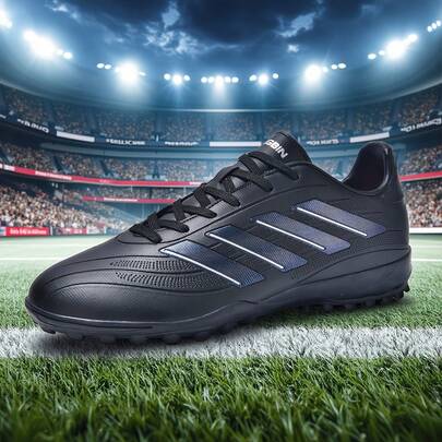 1 Pair Unisex Cleated Football/Soccer Shoes, Suitable For Outdoor Artificial Turf, Indoor Training Field, Professional Team Sports, Lace-Up, Non-Slip Rubber Sole, Lightweight High-Performance Design, Popular Factory Direct