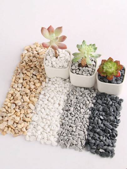 装饰鹅卵石，适用于花园和家居 - 0.3-3厘米天然石材，多种颜色（白色、红色、绿色、黄色、黑色、灰色，五彩缤纷），适用于室内植物、户外景观和节日装饰 - 非常适合露台、盆栽植物、浴室、水族箱和微景观，节日装饰 | 自然外观 | 美观，花园装饰