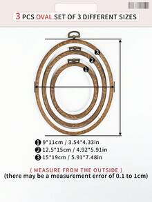 Multiple Pieces Vintage Palace Style Faux Wood Grain DIY Embroidery Hoops, Embroidery Frames, Embroidery Stretcher Bars, Dreamcatcher Wind Chime Hanging Rings, Made Of Durable ABS And PVC, With Bronze Metal Hooks For Hanging, Can Be Used As Bag, Clothing, Phone, Key Chain Decorations, Halloween, Christmas Decor, Desk, Bedside Ornaments, Car Hanging Accessories - Brown - View 19
