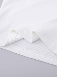 BASUSARRI Young Girl's Sleeveless Off Shoulder Long Sleeve Bow Tie Straight Top & Beaded Straight Skirt Suit, Elegant Lady Fashion Versatile Outfit - White - View 4