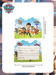 10pcs Paw Patrol Themed Gift Invitation Cards, Creative Children's Gift Cards, Cartoon Anime Birthday Party Decorative Invitation Cards, Best Holiday Gifts For Friends, Party Decorations, Perfect Party Decorations, Home Decor Accessories, Valentine's Day Invitation Cards (Random Style) - Multicolor - View 6