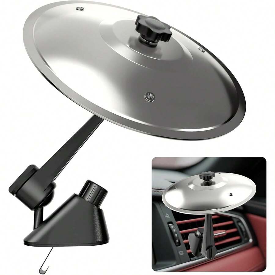 Car Cymbal Air Vent, Mini Car Crash Cymbals, Add Fun To Your Drive With Car Drum | A Great Gift For Drummers And Music Lovers | All Vehicle Types (Silver, 5.5 Inch) - 銀色 - 查看 1