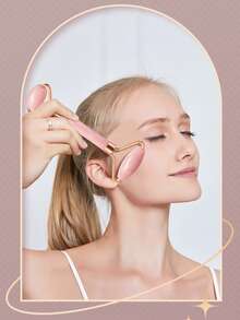 1/2件套面部美容刮痧按摩工具套装，粉色滚轮按摩身体刮痧工具套装，非水晶ABS树脂材质，疏通经络面部美容工具，适合女性、学生、母亲、姐妹，节日礼物 - 粉色 - 查看 4