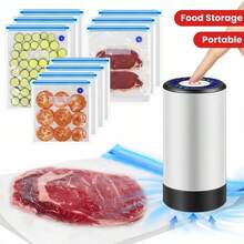 Máy hút chân không thực phẩm cầm tay đa năng, Máy hút chân không điện mini, Máy hút chân không cầm tay sạc USB, Cổng Type-C, Pin Lithium 800mAh, Bộ túi hút chân không 3 kích cỡ, Bộ túi đựng chân không và máy hút chân không điện cầm tay, Máy hút chân không điện mini cầm tay kèm 15/35 túi đựng thực phẩm, Túi hút chân không 3 kích cỡ - Máy hút chân không - Xem 2