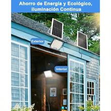 Zarlury Lmpara, Reflector 15000 Lmenes, Foco Recargable, IP67 Impermeable, Sensor de Luz+ Control Remoto, Grandes paneles solares, para Exteriores, Jardn, Patio150 LEDs - inicial - Ver 5