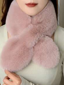 Women's Elegant Faux Fur Scarf Necklace - Ultra Soft & Warm Winter Neck Wrap, Luxurious Fluffy Criss-Cross Design, Versatile Fashion Accessory For Outdoor & Formal Occasions, Easy Care (Dry Clean) - Multipurpose Wear From Day To Night - Multicolor - View 12