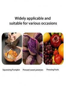 1pc Stainless Steel Non-Slip Handle Potato Masher, Manual Fruit & Vegetable Masher, Potato Ricer, Vegetable Grinder, Kitchen Tool, Cooking Utensil - Silver - View 8