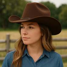 SOMBRERO TEXANA VAQUERO COWBOY DISFRAZ TEJANO CONJUNTO - Blanco - Ver 10