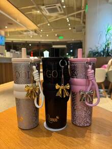 New 710ml Large Capacity Ceramic Inner Stainless Steel Insulated Cup, High Beauty Birthday Gift For Women, 316 Stainless Steel Double Layer Vacuum Cup - Multicolor - View 3
