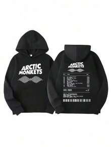 Men's Retro Rock Arctic Monkey Hooded Sweatshirt Hooded Sweatshirt With Music Album PatternHip Hop Large Retro Hooded Sweatshirt (7) Hoodies For Men Black Hoodie For Women Men's Hoodie - 黑色 - 查看 6