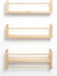 3/1pc Nursery Floating Shelves, Minimally Designed Wall Mounted Storage Rack, Wall Mounted Student Bookshelf, Children's Bookshelf, Picture Book Rack, Kindergarten Bookshelf - Multicolor - View 9