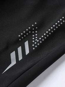 Pantaloni scurți sport 3 buc, model imprimat, talie cu șnur și buzunare cu fermoar, potriviți pentru alergare, fitness, activități în aer liber, plajă, baschet, fotbal, antrenament, vară neagră - Negru - Vizualizare 9