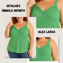 Women's Infinity Tank Top With Wide Straps Plus Size - màu đen - Xem 6