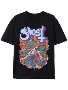 Fantasma - Camiseta de Siete Pulgadas de Pánico Satánico - Negro - Ver 6