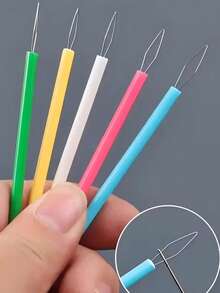 Kunststoff Nähnadel und Faden Führung - Nähmaschinen Faden Hilfsmittel, Perlen Werkzeuge, DIY Handgefertigter Schmuck Zubehör, Hilfsmittel für Senioren, Farbe zufällig